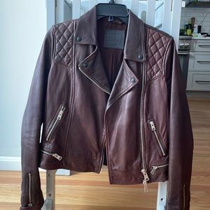 All Saints women’s leather biker jacket